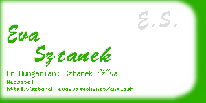 eva sztanek business card